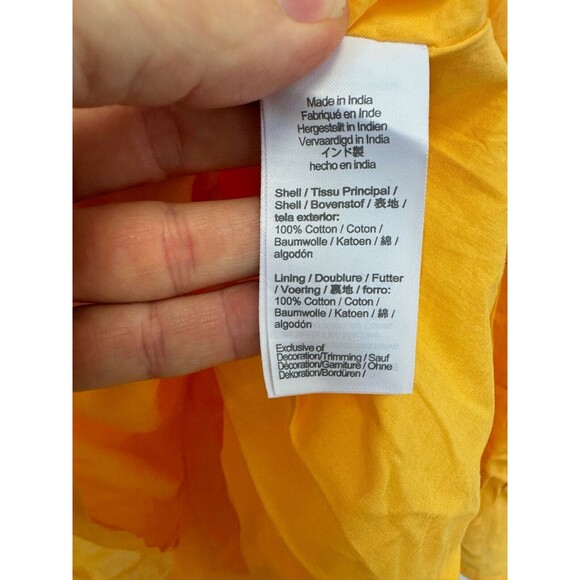 J Crew Mini Dress Size 0 Embroidered Pineapple Fit and Flare Yellow Cotton Lined - Picture 5 of 7